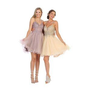 Mauve Quinceañera Dama Dress Style By May Queen MQ1693